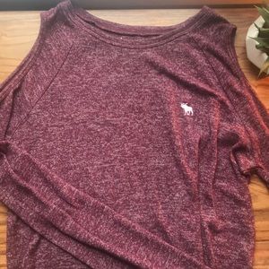 abercrombie cold shoulder long sleeve top